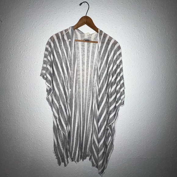 Greenish-grey striped cardigan - Picture 1 of 2